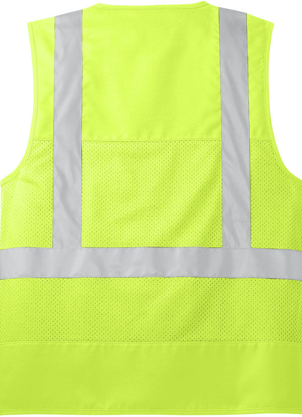 An image of a Custom CornerStone ANSI 107 Class 2 Mesh Back Safety Vest in Safety Yellow!