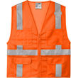 Am image of a Custom CornerStone ANSI 107 Class 2 Mesh Six Pocket Zippered Vest in Safety Orange!