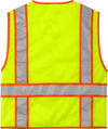 An image of a Custom CornerStone ANSI 107 Class 2 Mesh Zippered Two Tone Vest in Safety Yellow!