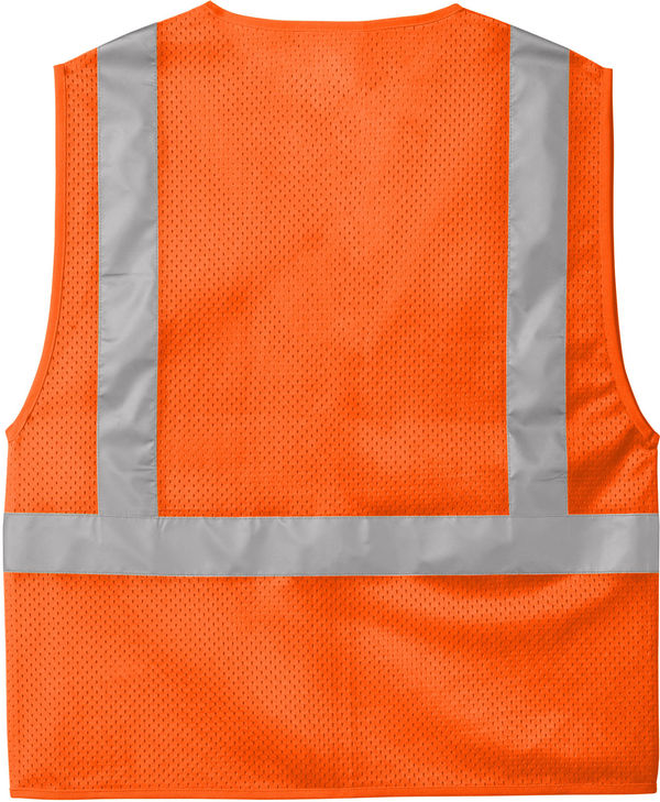 An image of a Custom CornerStone ANSI 107 Class 2 Mesh Zippered Vest in Safety Orange!