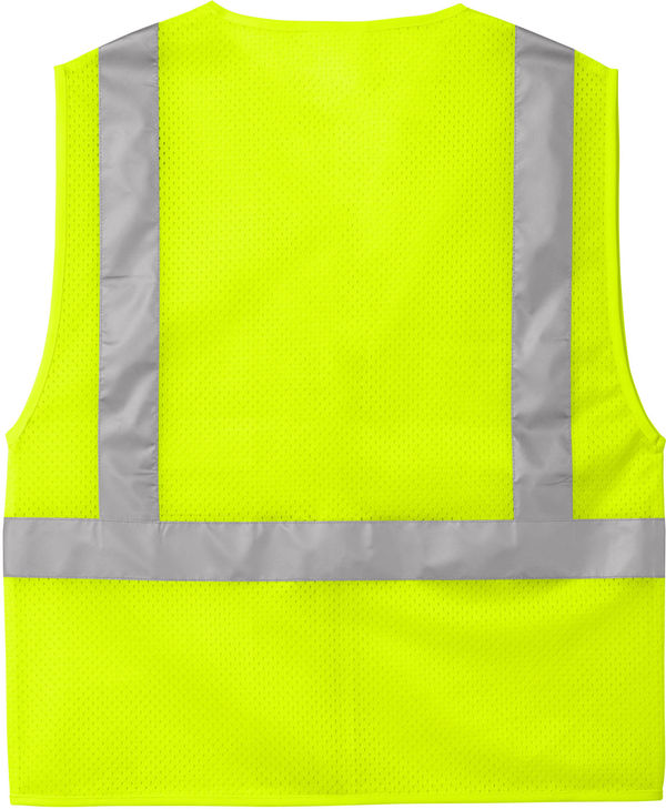 An image of a Custom CornerStone ANSI 107 Class 2 Mesh Zippered Vest in Safety Yellow!
