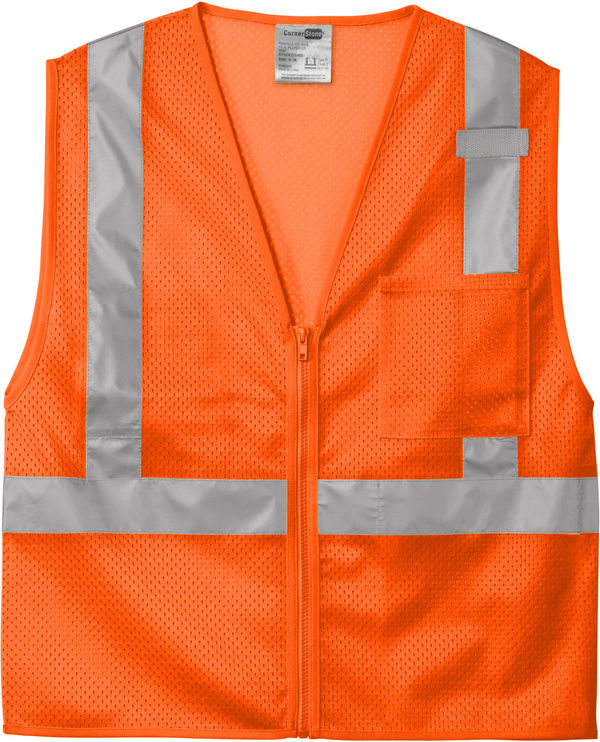 An image of a Custom CornerStone ANSI 107 Class 2 Mesh Zippered Vest!