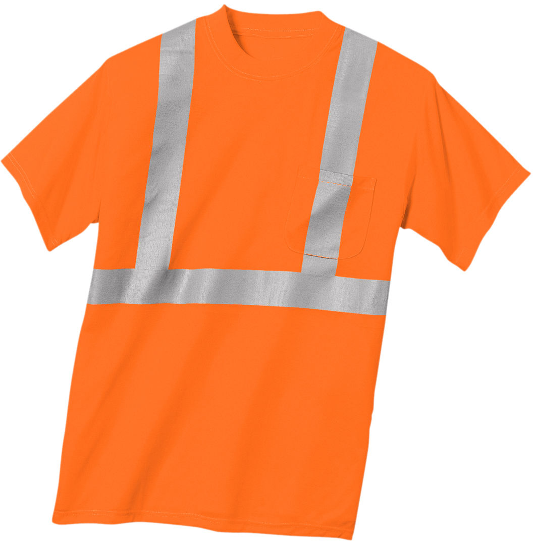 CornerStone ANSI 107 Class 2 Safety T Shirt in Safety Orange/Reflective