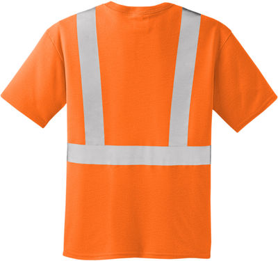 Am image of a Custom CornerStone ANSI 107 Class 2 Safety T Shirt in Safety Orange/Reflective!