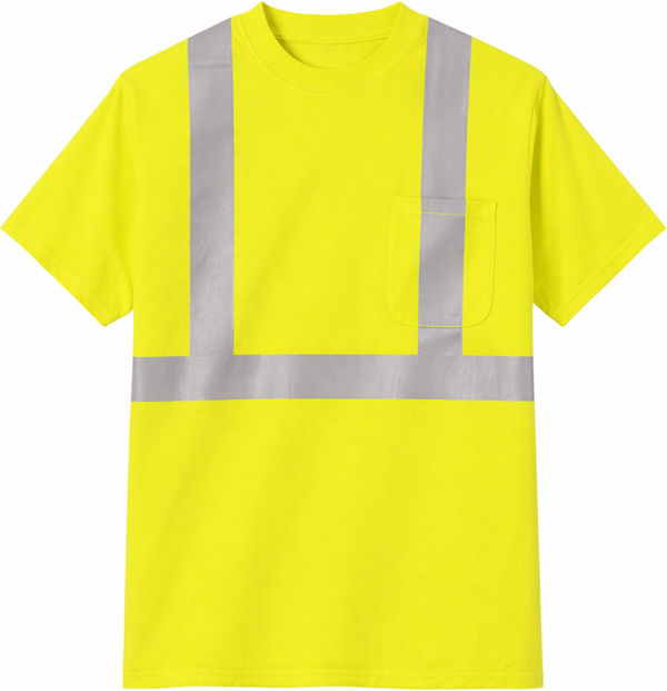 An image of a Custom CornerStone ANSI 107 Class 2 Safety T Shirt in Safety Yellow/Reflective!
