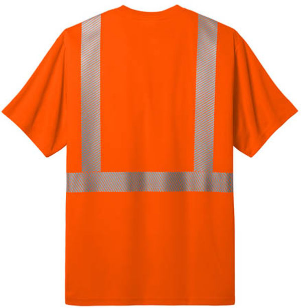 An image of a Custom CornerStone ANSI 107 Class 2 Segmented Tape Tee in Safety Orange!