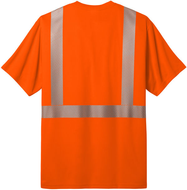 An image of a Custom CornerStone ANSI 107 Class 2 Segmented Tape Tee in Safety Orange!