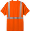 An image of a Custom CornerStone ANSI 107 Class 2 Segmented Tape Tee in Safety Orange!
