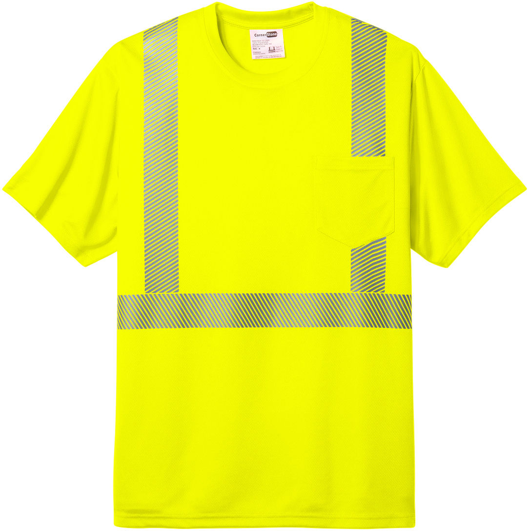 CornerStone ANSI 107 Class 2 Segmented Tape Tee in Safety Yellow