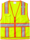 Am image of a Custom CornerStone ANSI 107 Class 2 Surveyor Zippered Two Tone Vest in Safety Yellow!