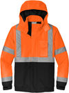 An image of a Custom CornerStone ANSI 107 Class 3 Economy Waterproof Insulated Bomber Jacket in Safety Orange!