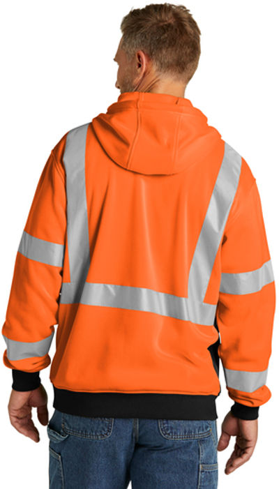 An image of a Custom CornerStone ANSI 107 Class 3 Heavy Duty Fleece Full Zip Hoodie!