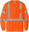 An image of a Custom CornerStone ANSI 107 Class 3 Mesh Long Sleeve Tee in Safety Orange!