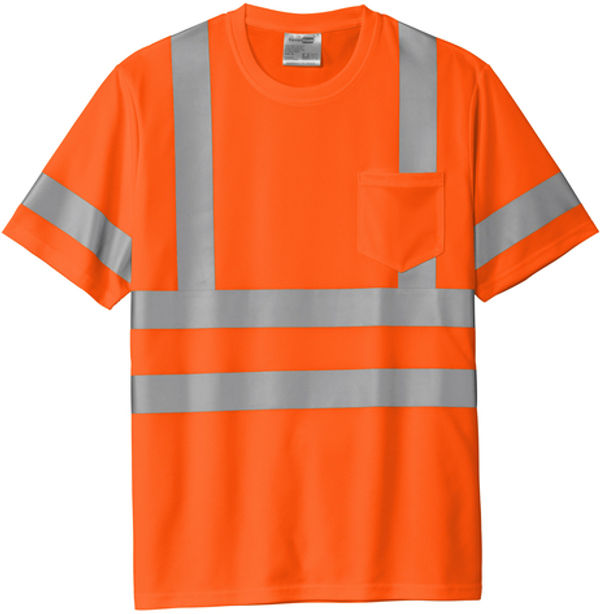 An image of a Custom CornerStone ANSI 107 Class 3 Mesh Tee in Safety Orange!