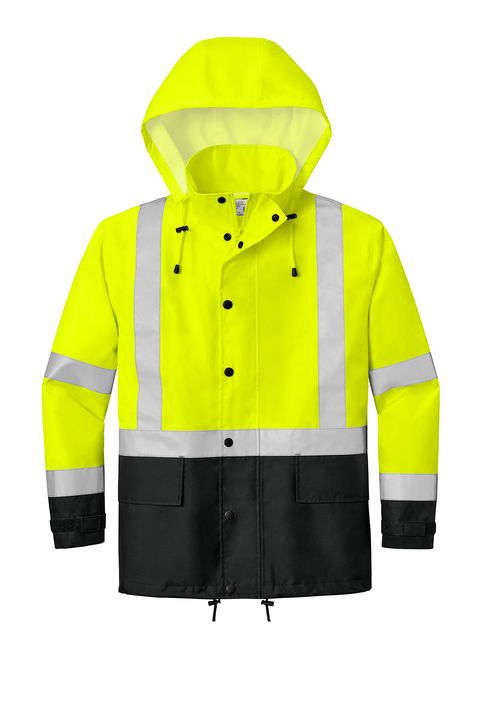 Cornerstone ANSI 107 Class 3 Rain Jacket in Safety Yellow/Black