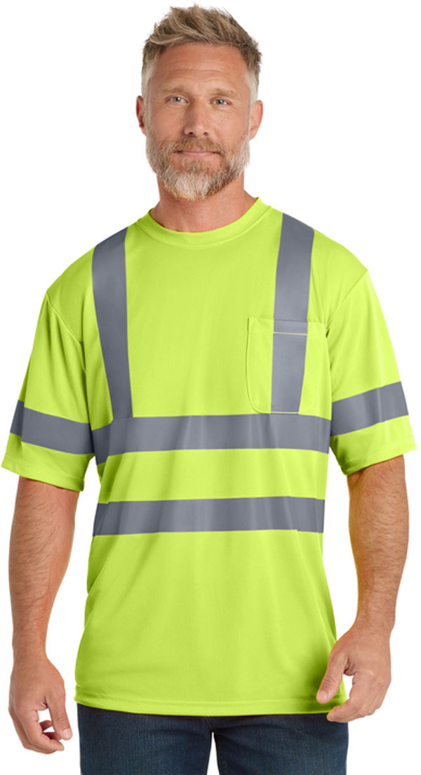 An image of a Custom CornerStone ANSI 107 Class 3 Short Sleeve Snag Resistant Reflective T Shirt!