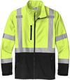 An image of a Custom Cornerstone ANSI 107 Class 3 Soft Shell Jacket in Safety Yellow!