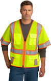 An image of a Custom CornerStone ANSI 107 Class 3 Surveyor Mesh Zippered Two Tone Short Sleeve Vest!