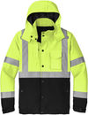 An image of a Custom CornerStone ANSI 107 Class 3 Waterproof Insulated Ripstop Bomber Jacket in Safety Yellow!