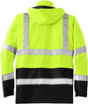 Am image of a Custom CornerStone ANSI 107 Class 3 Waterproof Parka in Safety Yellow/Black!