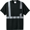 An image of a Custom CornerStone Enhanced Visibility Segmented Tape Tee in Black!