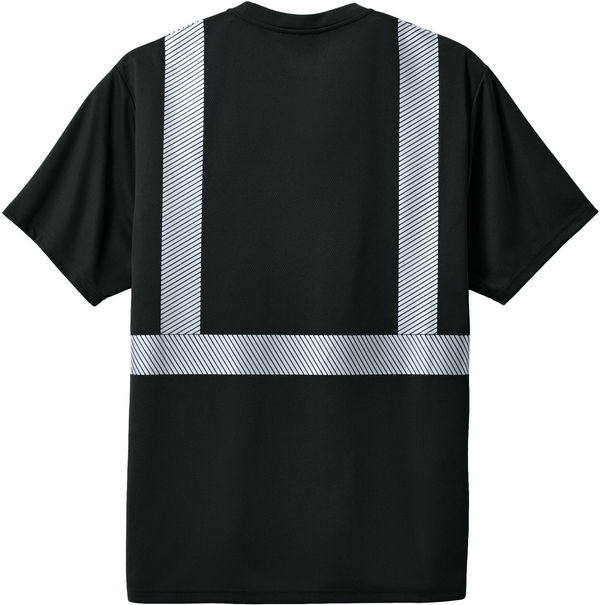 An image of a Custom CornerStone Enhanced Visibility Segmented Tape Tee in Black!