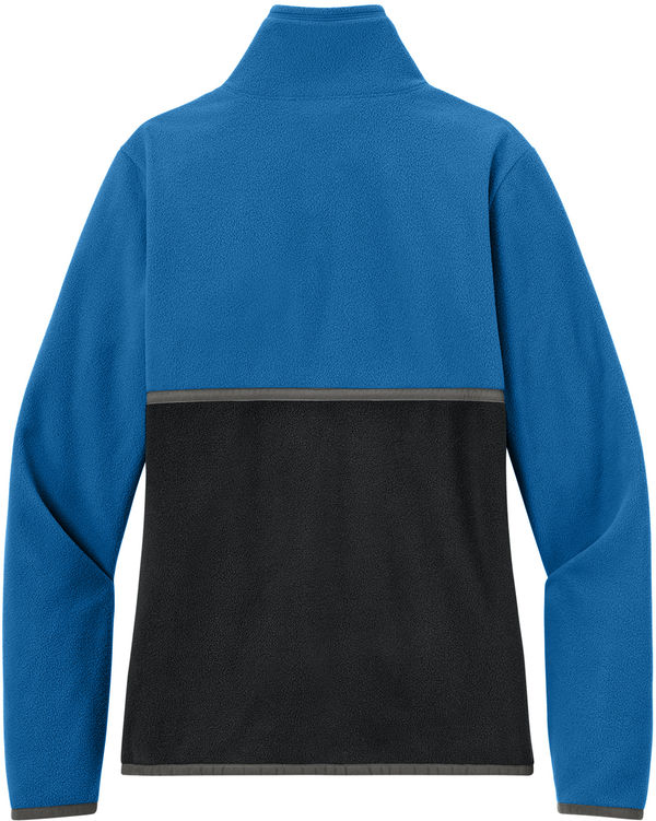 An image of a Custom Cotopaxi Amado Womens Half Zip Fleece in Atlantic/ Black!
