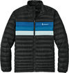 An image of a Custom Cotopaxi Fuego Down Jacket in Black/ Atlantic!