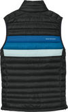 An image of a Custom Cotopaxi Fuego Down Vest in Black/ Atlantic!