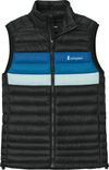 An image of a Custom Cotopaxi Fuego Down Vest in Black/ Atlantic!