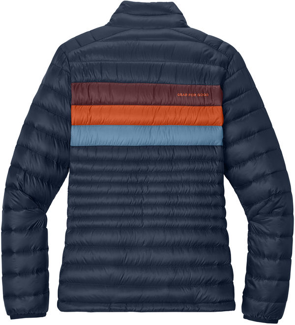 An image of a Custom Cotopaxi Womens Fuego Down Jacket in Maritime/ Mulberry!