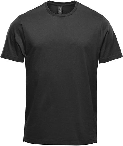 Am image of a Custom Stormtech Men's Equinox Short Sleeve Tee in Black!