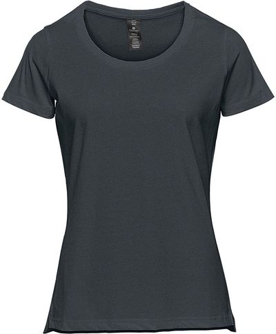 Am image of a Custom Stormtech Women's Equinox Short Sleeve Tee in Dolphin!
