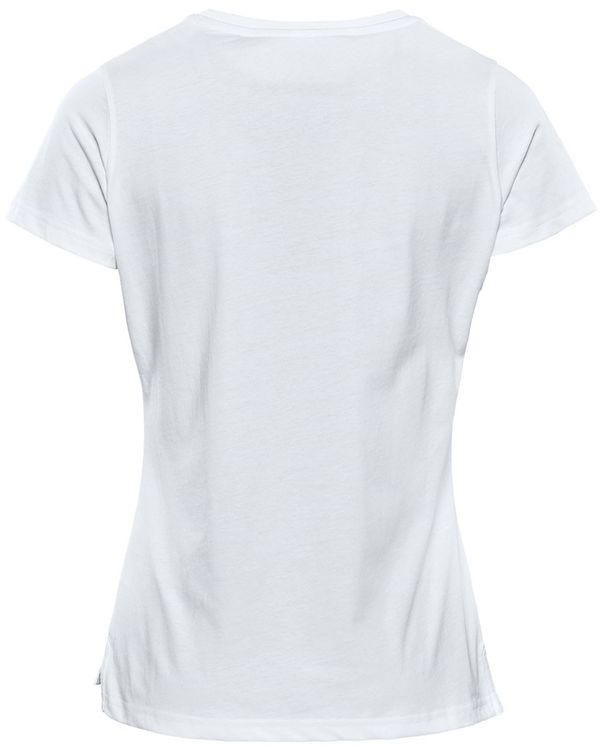 Am image of a Custom Stormtech Women's Equinox Short Sleeve Tee in White!