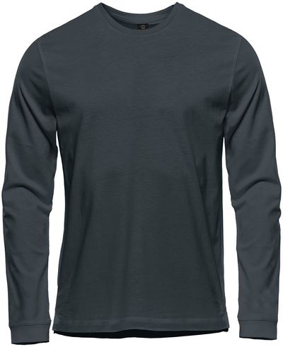 Am image of a Custom Stormtech Men's Equinox Long Sleeve Tee in Dolphin!