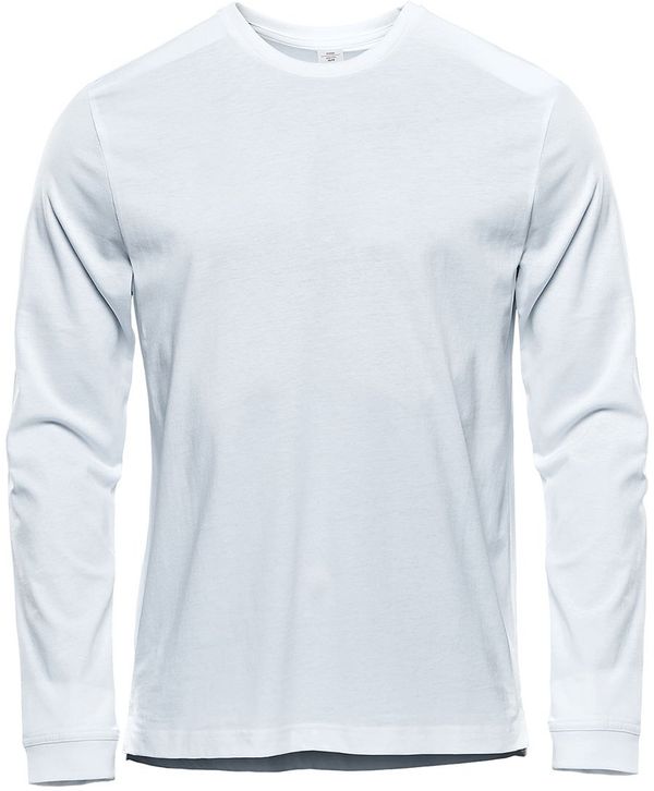 Am image of a Custom Stormtech Men's Equinox Long Sleeve Tee in White!
