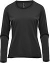 Am image of a Custom Stormtech Womens Equinox Long Sleeve Tee in Black!