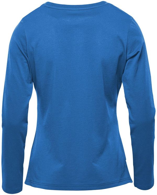 Am image of a Custom Stormtech Womens Equinox Long Sleeve Tee in Steel Blue!