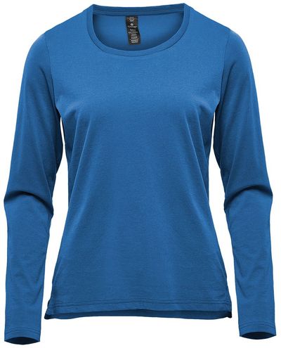 Am image of a Custom Stormtech Womens Equinox Long Sleeve Tee in Steel Blue!
