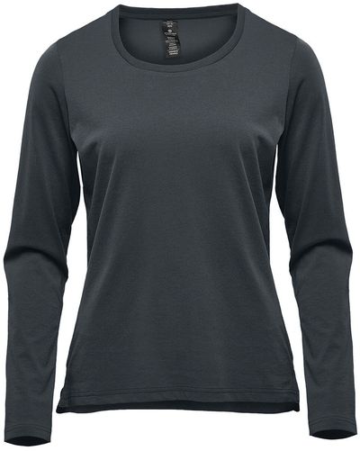Am image of a Custom Stormtech Womens Equinox Long Sleeve Tee in Dolphin!