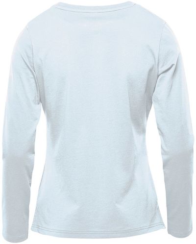 Am image of a Custom Stormtech Womens Equinox Long Sleeve Tee in White!