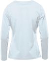 Am image of a Custom Stormtech Womens Equinox Long Sleeve Tee in White!