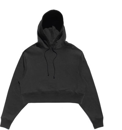 Am image of a Custom Made Blanks Cropped Hoodie in Phantom Black!