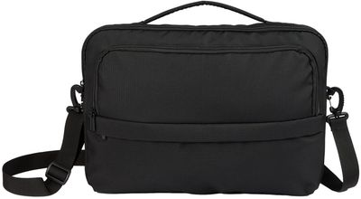 Am image of a Custom Crossbody Recycled Messenger Bag in Black!