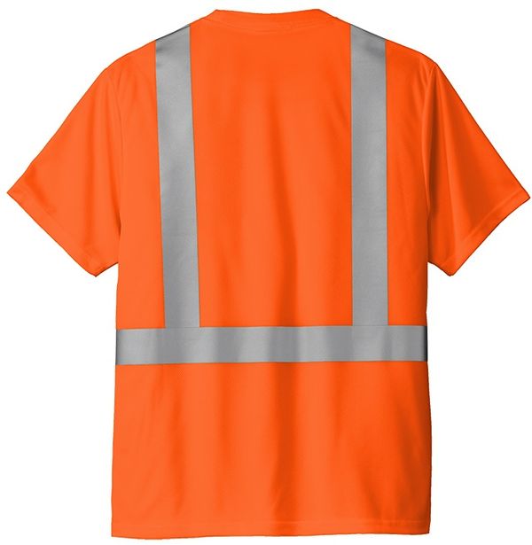 An image of a Custom CornerStone ANSI 107 Class 2 Mesh Tee in Safety Orange!