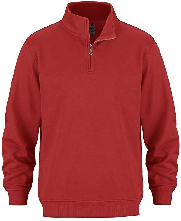 Am image of a Custom CSW Flux Quarter Zip Pullover in Red!