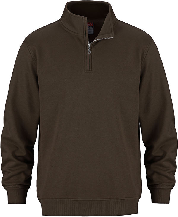 An image of a Custom CSW Flux Youth Quarter Zip Sweatshirt in Brown!