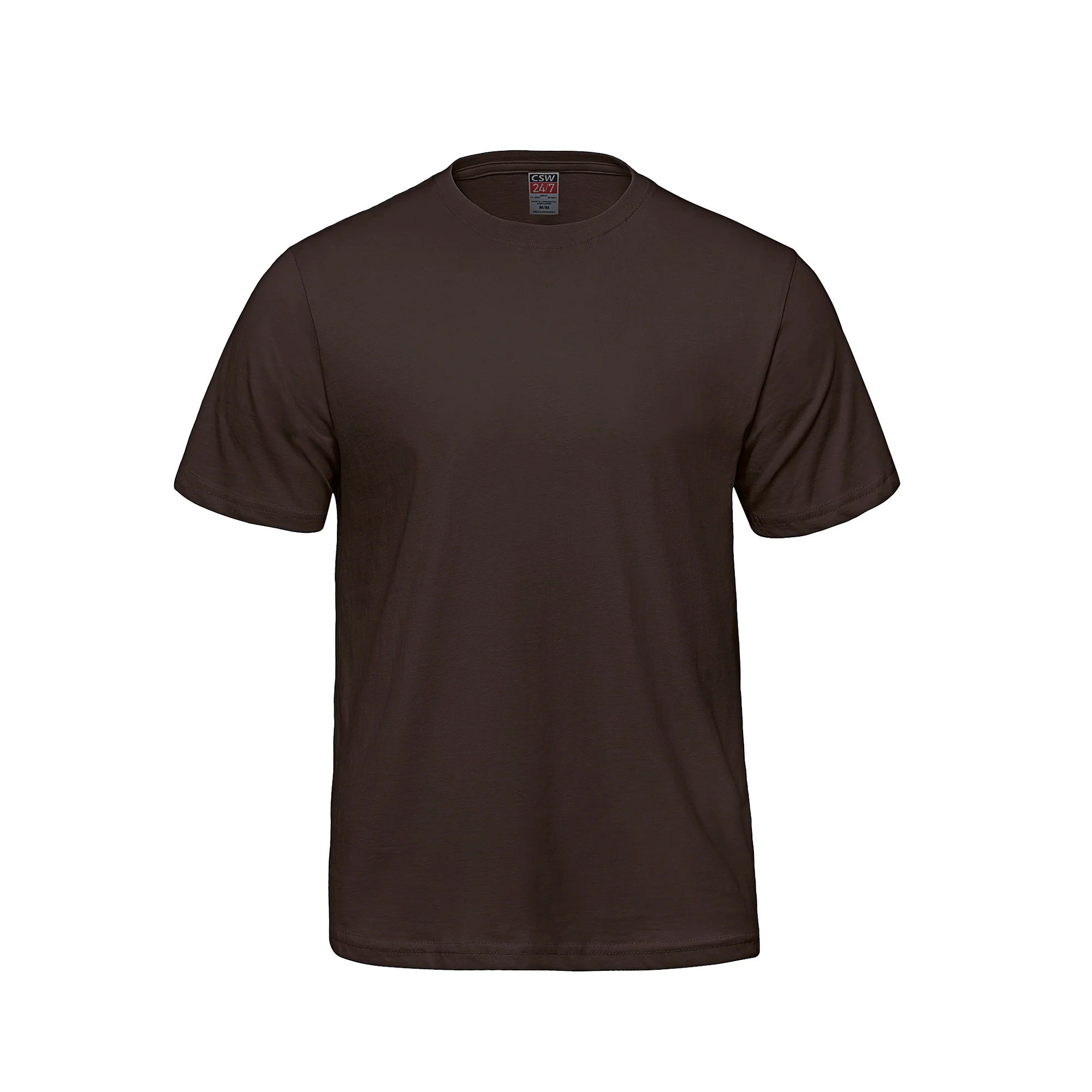 CSW Parkour Crewneck Ring Spun Combed Cotton Tee in Brown
