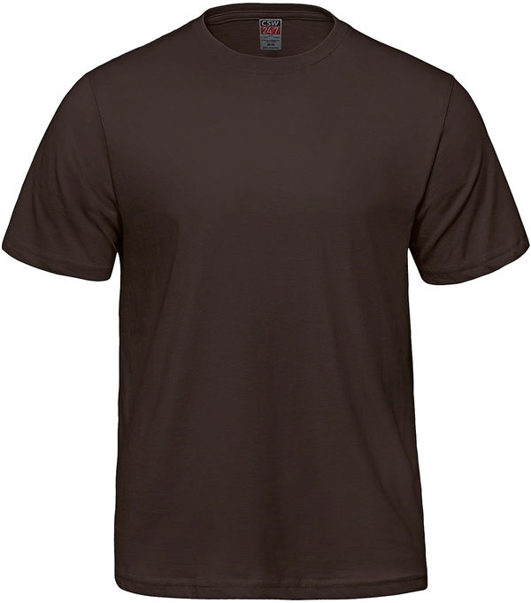 Am image of a Custom CSW Parkour Crewneck Ring Spun Combed Cotton Tee in Brown!