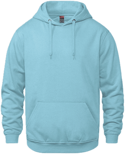 Am image of a Custom CSW Vault Adult Pullover Hoodie in Light Blue!